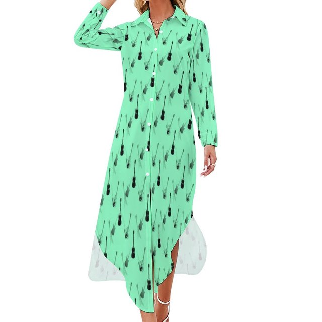 Music Note Chiffon Shirt Dress