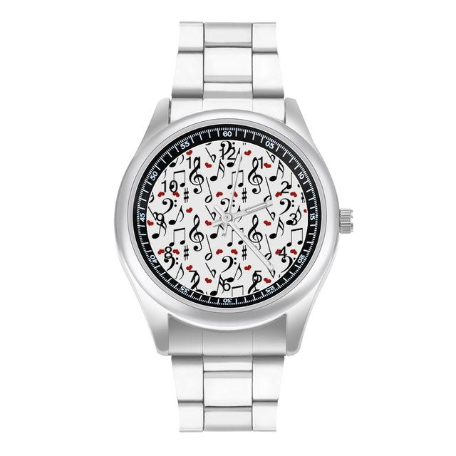 Music Note Pattern Quartz Watch