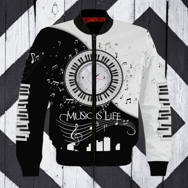 Musical instrument Zipper Hooded Pullover