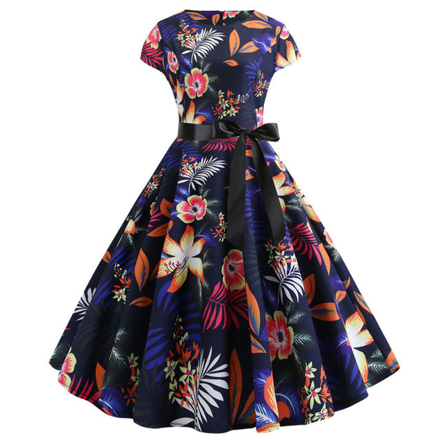 Music Notes Short Sleeve Bow Dress - Artistic Pod