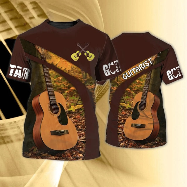 3d Guitar Instrument T-shirt