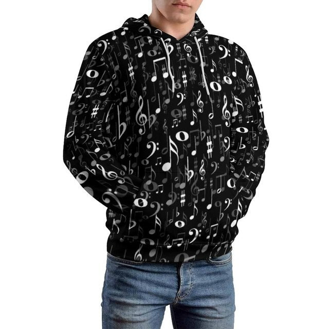 Music Note Instrument Loose Hoodie