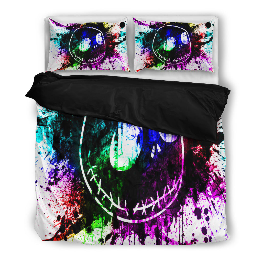 Jack Skellington Splash Colorful Paint 3 Piece Bedding Set