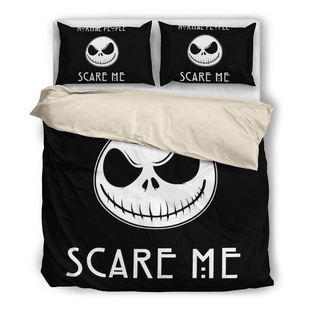 Jack Skellington Scare Me 3 Piece Bedding Set In Black