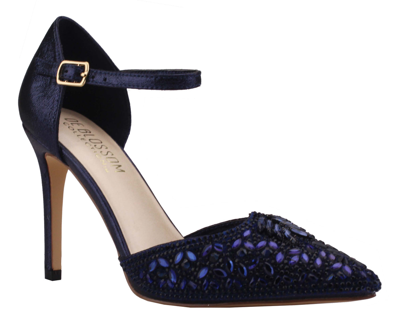 navy and rhinestone shoes