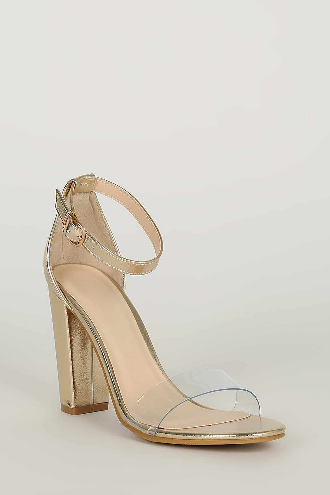 gold heels thick heel