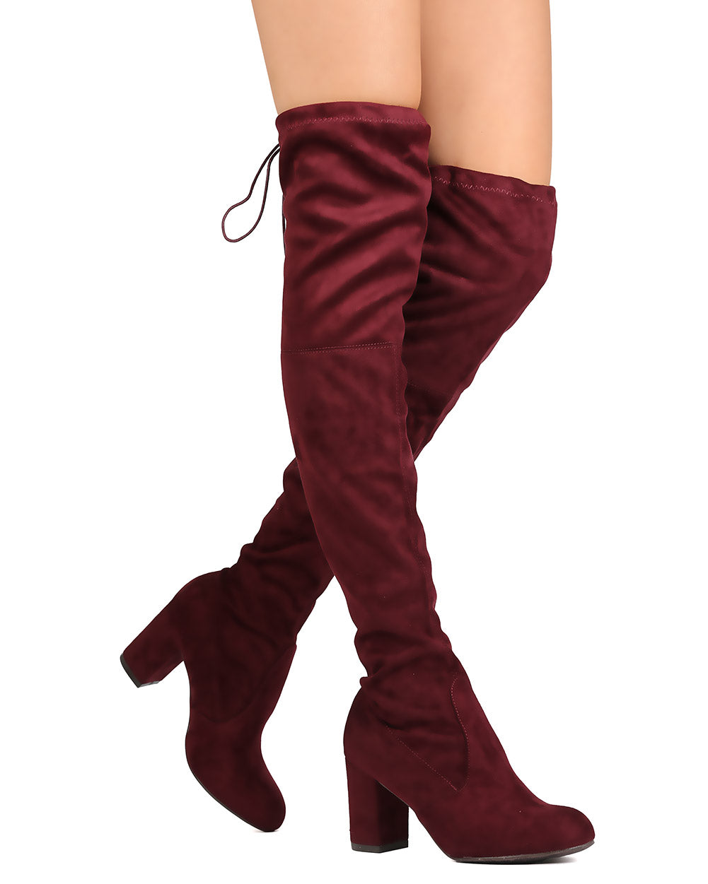 burgundy heeled boots