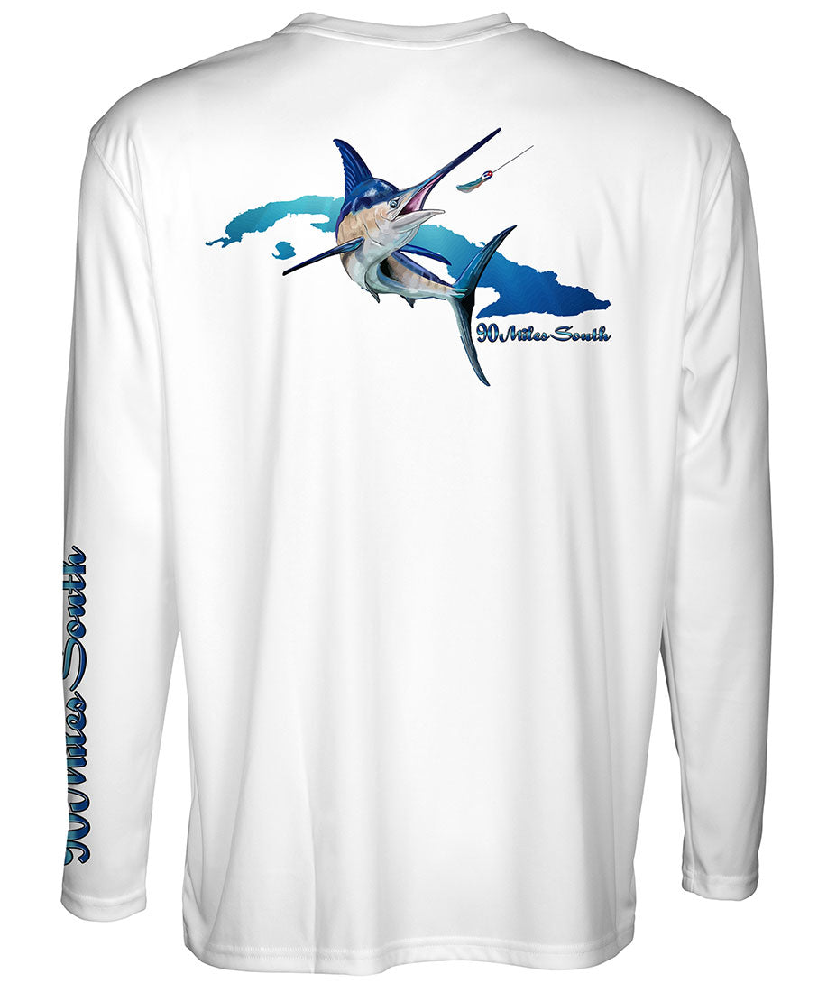 90 Miles South  UPF 50+ Fishing Shirts featuring cuban heritage