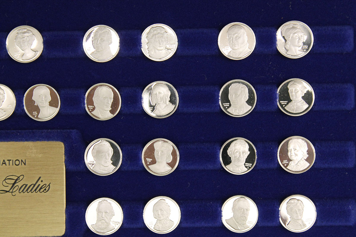 1977 STERLING SILVER FRANKLIN MINT PRESIDENTS FIRST LADIES 80 COIN SET