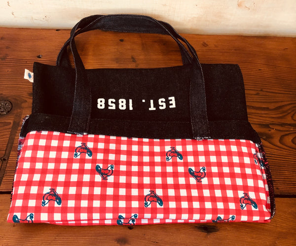 Luma Vintage Simple Tote Bag with Chicken Gingham Lining