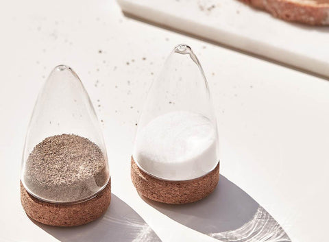 Boeien Salt and Pepper shakers, made from glass and cork
