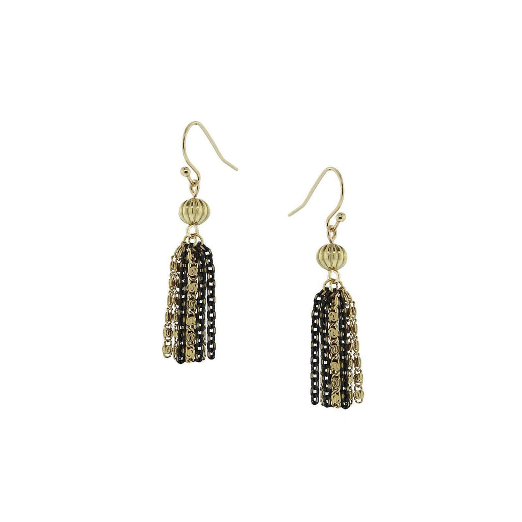 Porcupine Earrings - Black & Gold