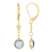 Blue Channel Crystal And Heart Drop Earring