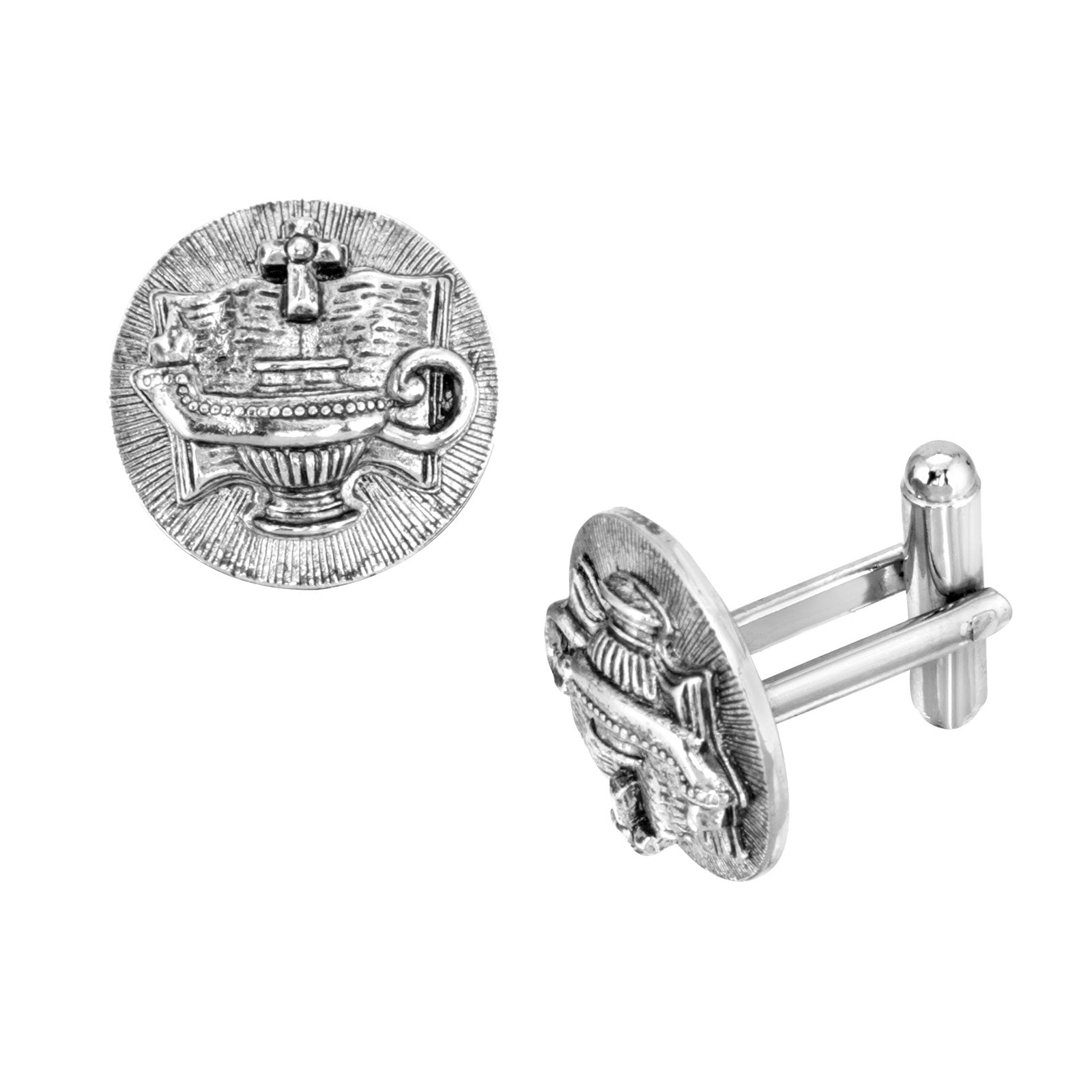 Symbols Of Faith Light Unto My Path Round Cufflinks