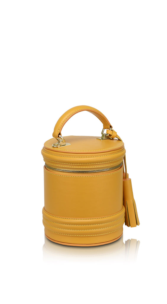 Woman Leather Cross Body Bag Lady Anne Barrel Yellow – Ankobags
