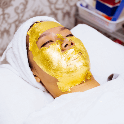 gold face mask