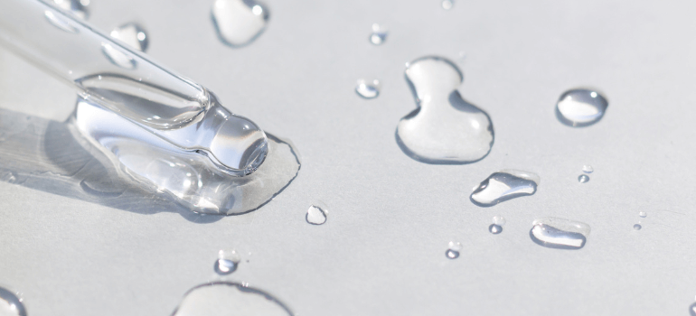 serum swatches on white background