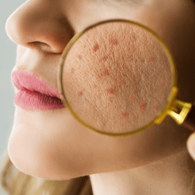 close up of woman's skin