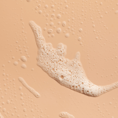 foam on a peach background