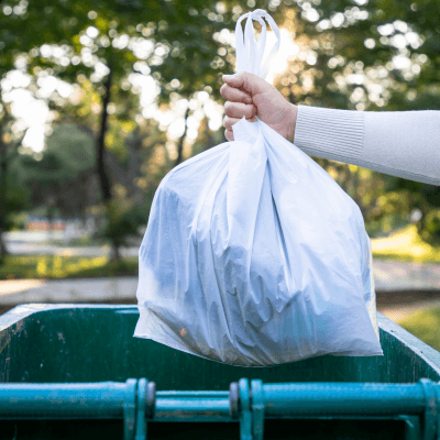 throwing away garbage