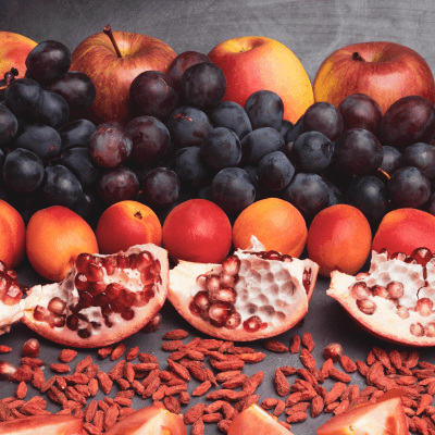 fruits and berries with antioxidants
