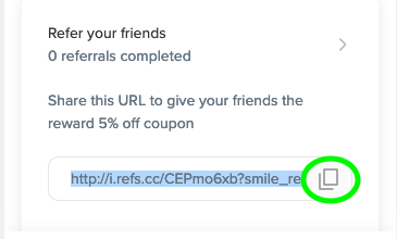 referral link copy button