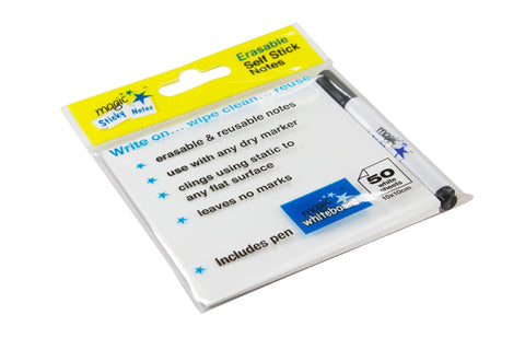 Magic Whiteboard Sticky Notes Pad White 50 Sheets 4 X4 Portable Dry Magic Whiteboard Products
