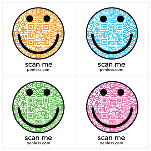 Penless Qr Code Sticker 4 Pack Emoji Smiley Face Craftastic Cabin Inc