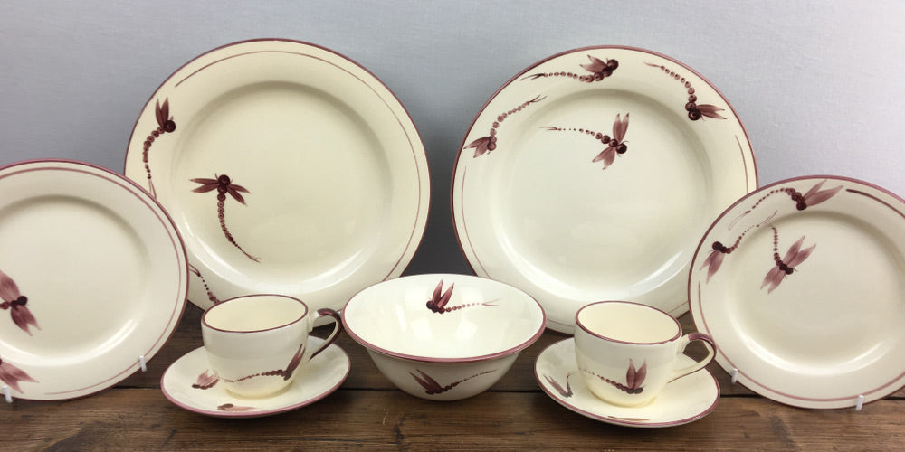 Poole Pottery Dragonfly Burgundy