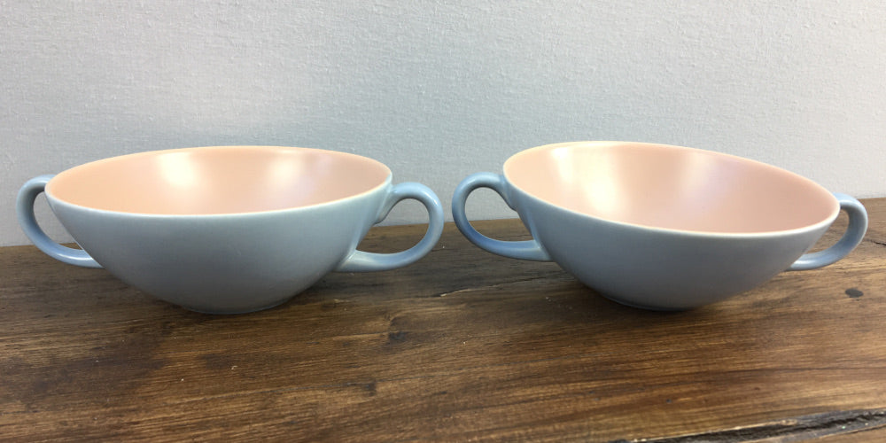 Poole Pottery Peach Bloom & MIst Blue