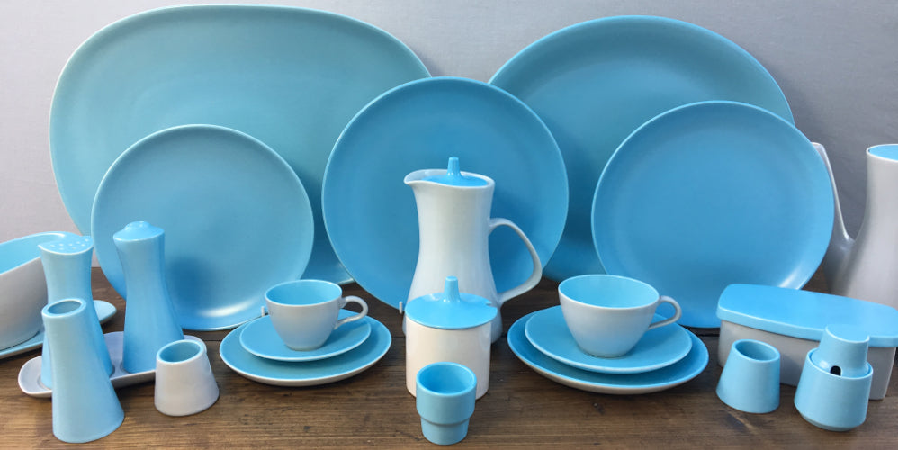 Poole Pottery "Twintone - Sky Blue & Dove Grey"