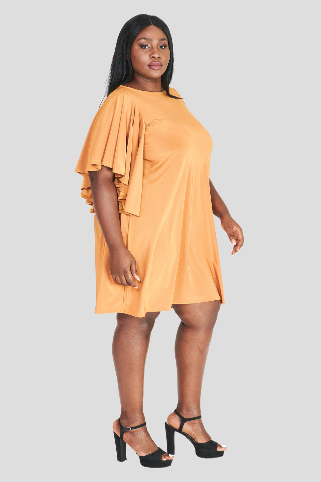 burnt orange plus size dress