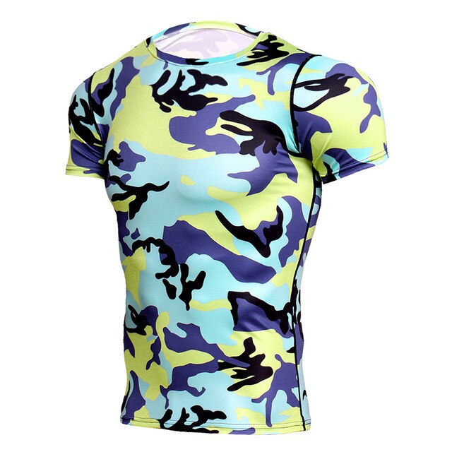 Camouflage Compression 'Tropical Camo' Short Sleeve Rashguard ...