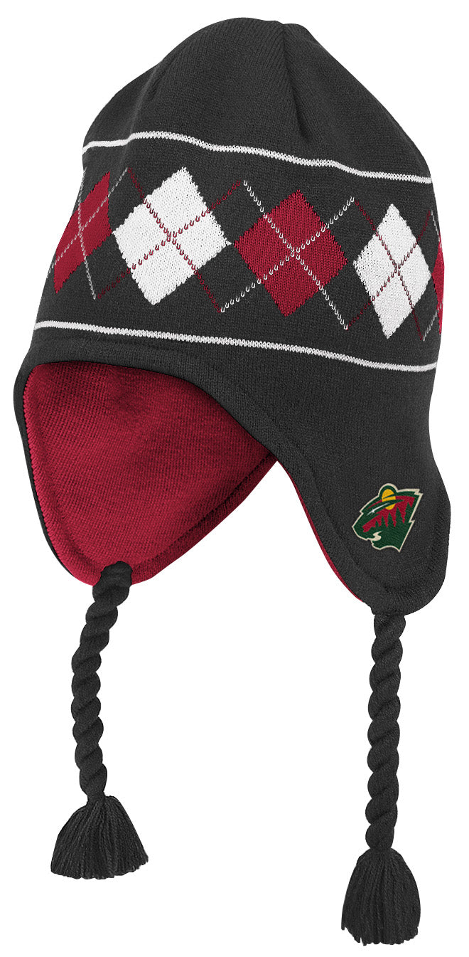 Minnesota Wild Black Reebok NHL Argyle Knit Hat Hockey Jersey Outlet