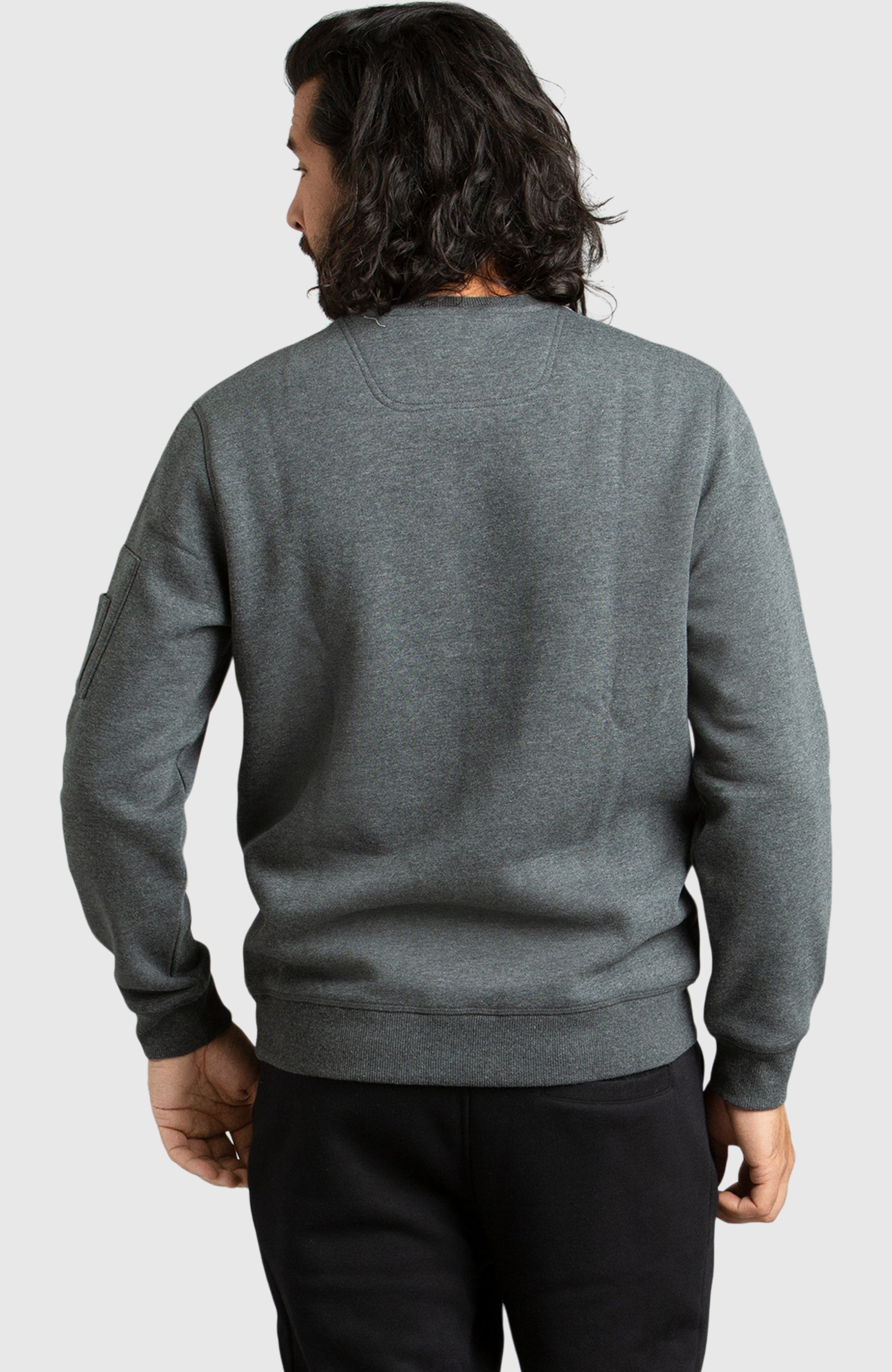 Dark Heather Grey Double-knit Sweatshirt for Men | Boston Traders