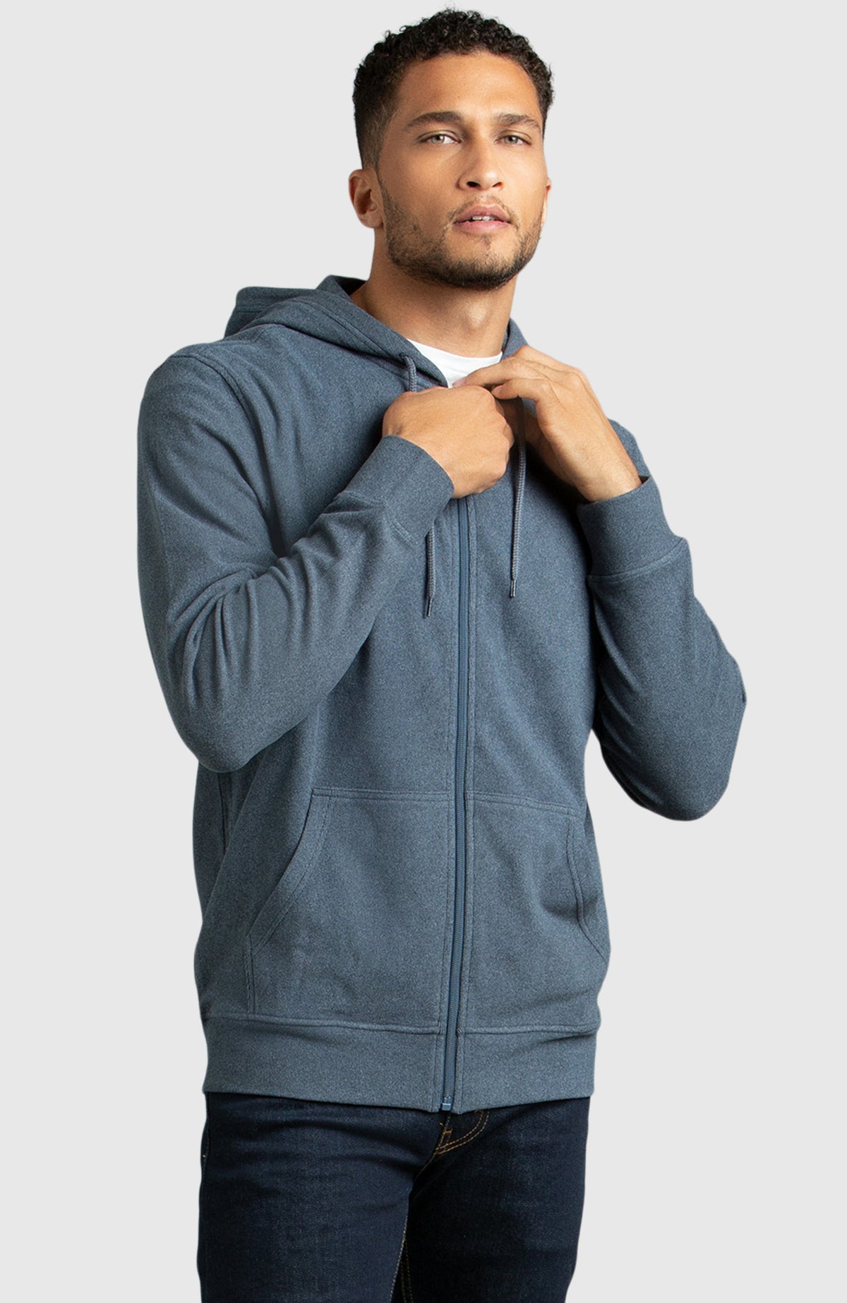 Buy H4X men loose fit fleece logo hoodie grey heather Online