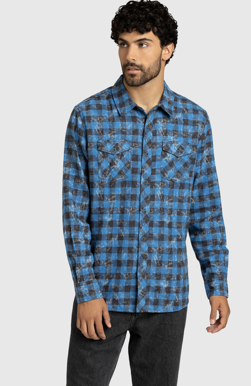 Red and Grey Plaid Shirt for Men | Boston Traders M / Red and Grey