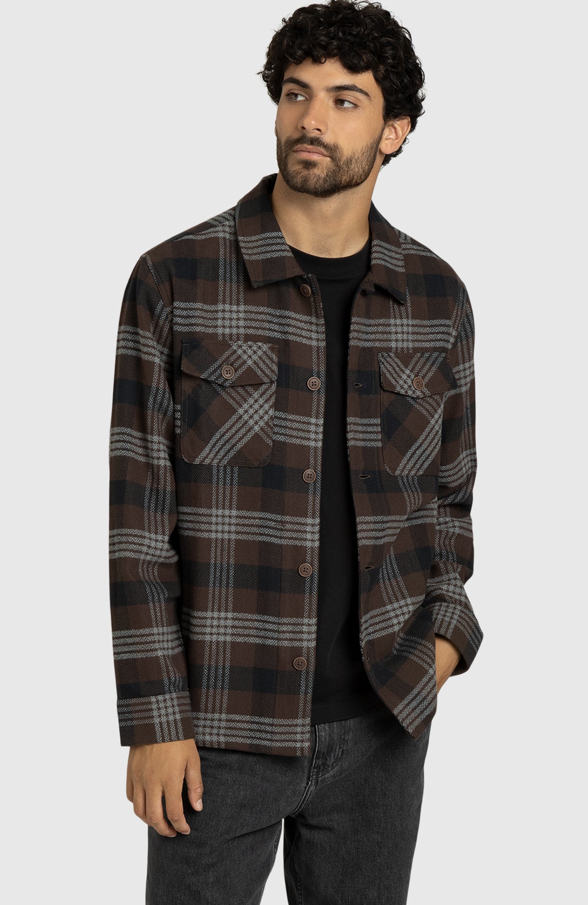 Blue & Black Flannel Plaid Pyjama for Men