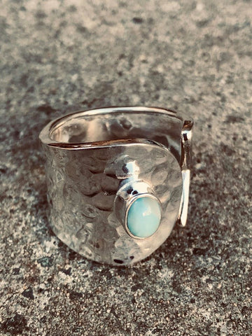 Larimar ring - silver