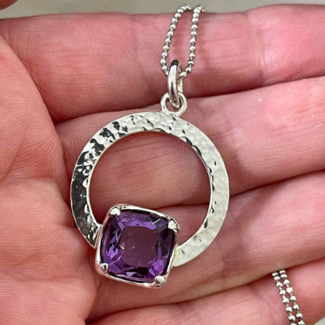 Amethyst trilogy pendant