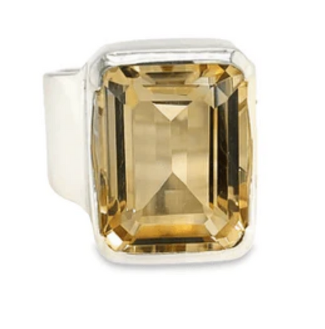 Chunky citrine ring