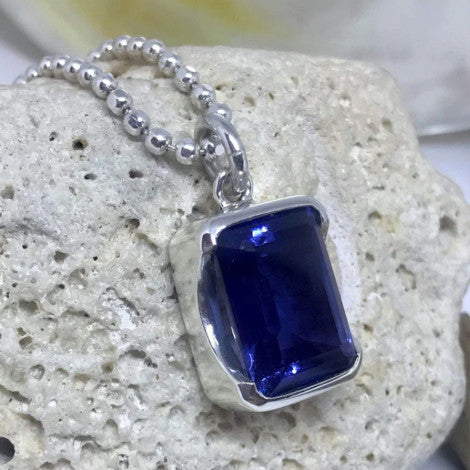 Bold Sapphire Quartz Pendant