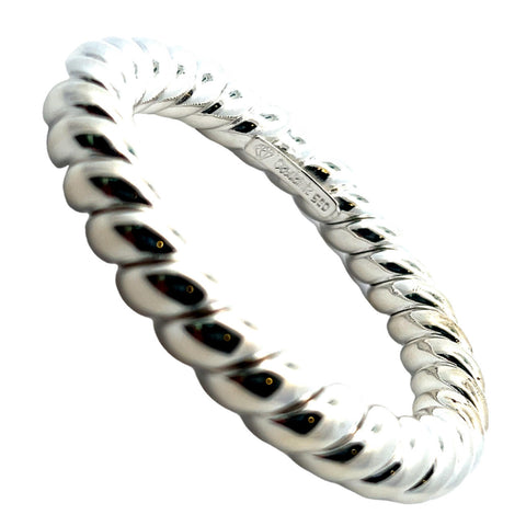 Twisted silver bangle