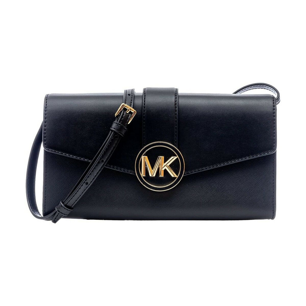 Michael Kors 35T2GNMC8L-BLACK Black Leather Clutch Shoulder Bag – Designer  Online