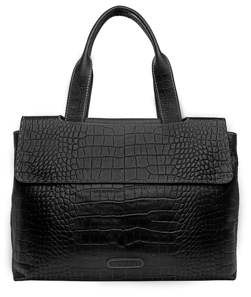 Hidesign Women's Leather Laptop Briefcase Work Bag Black – Designer Online