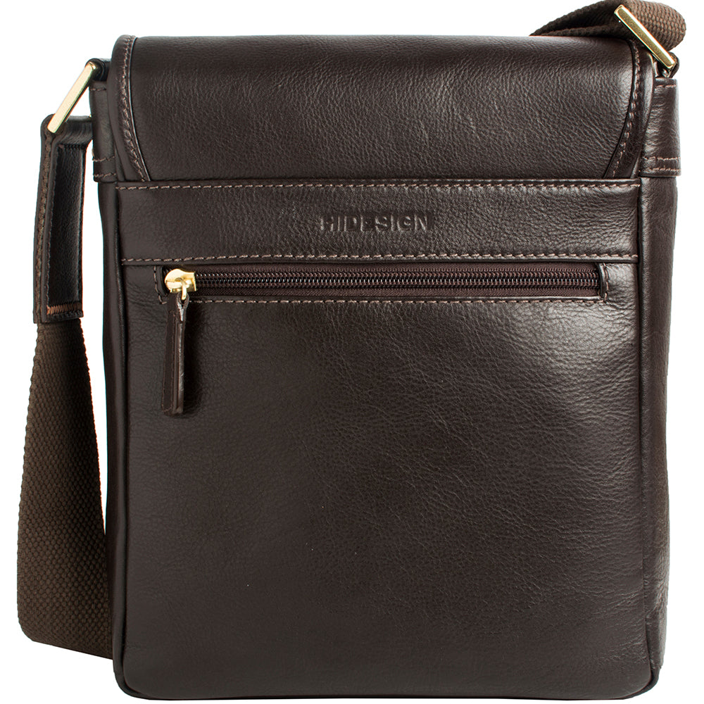 Hidesign Seattle Unisex Leather Crossbody Messenger Bag Brown ...