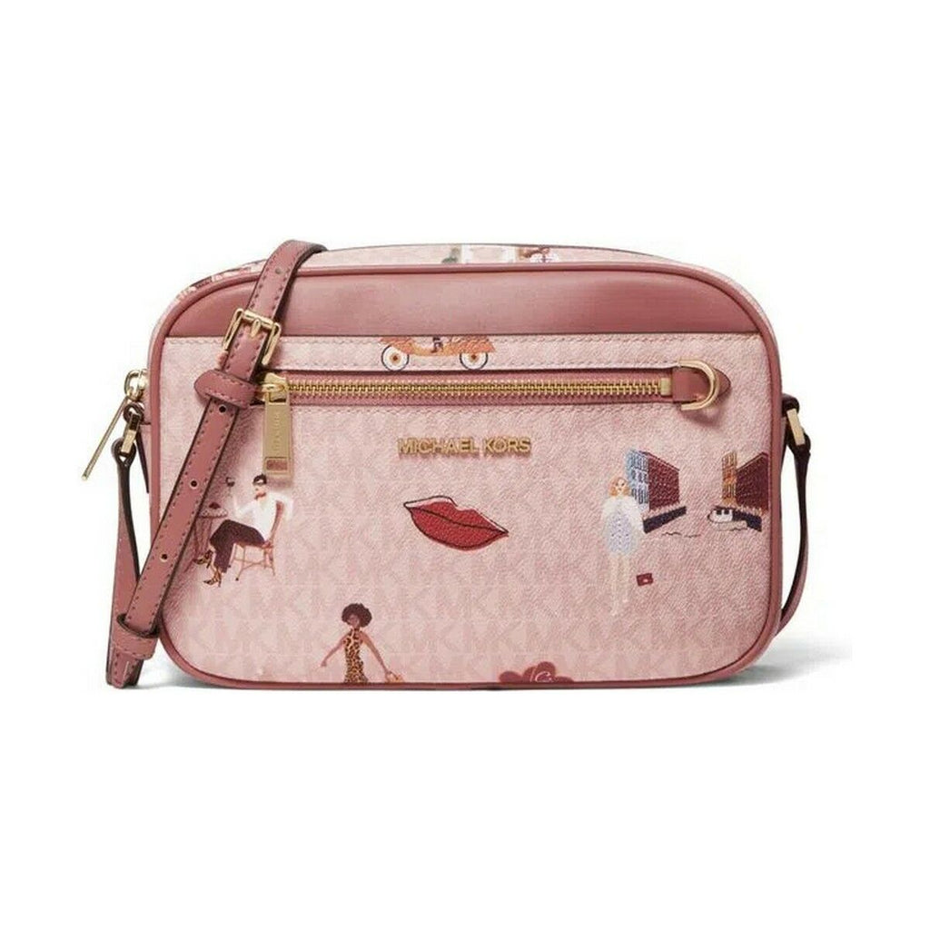 Michael Kors 35F2G5CC7V-DK-PWBLSH Pink Leather Jet Set Crossbody Shoul –  Designer Online