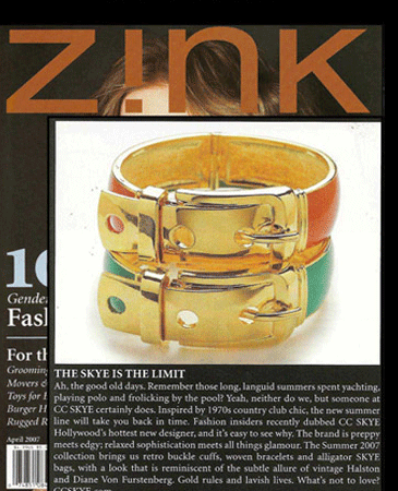 CC Skye 24K Gold Plated Wide Enamel Buckle Bracelet