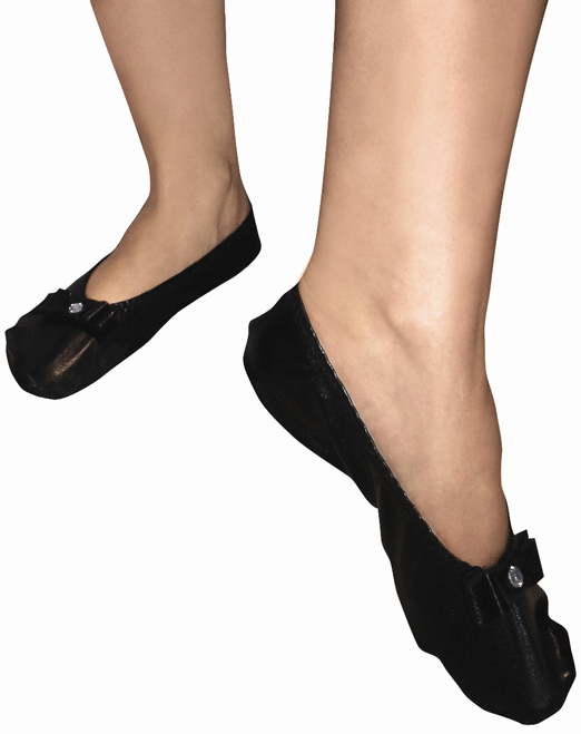 Spare Soles Ballerina Flats with Matching Wristlet Purse - Black