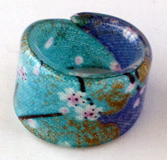 Megumi Japanese Resin Aqua Flat Ring